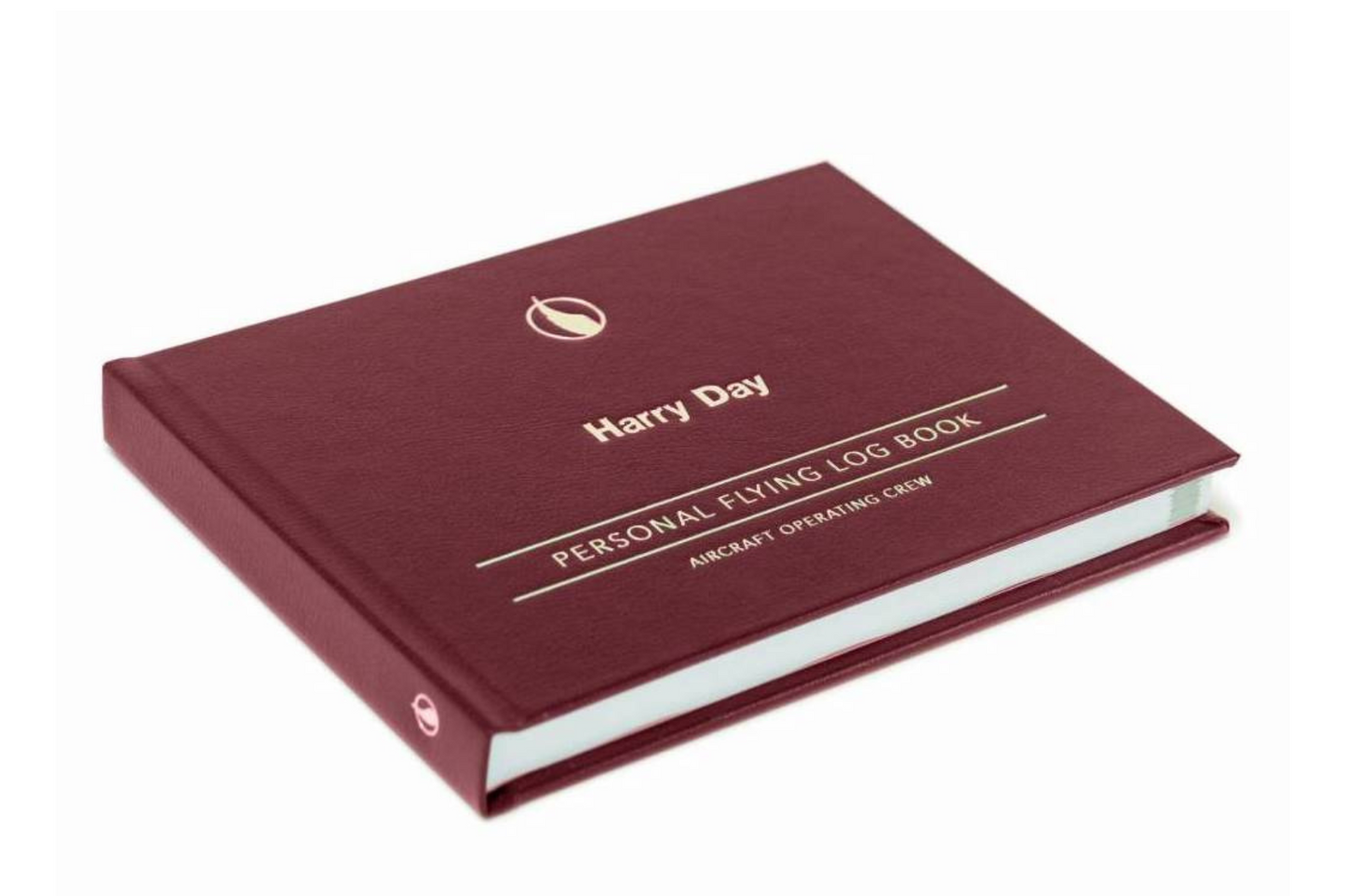 Digital Print - Personalised Pilot Logbook - Cambridge Claret Recyled Leather