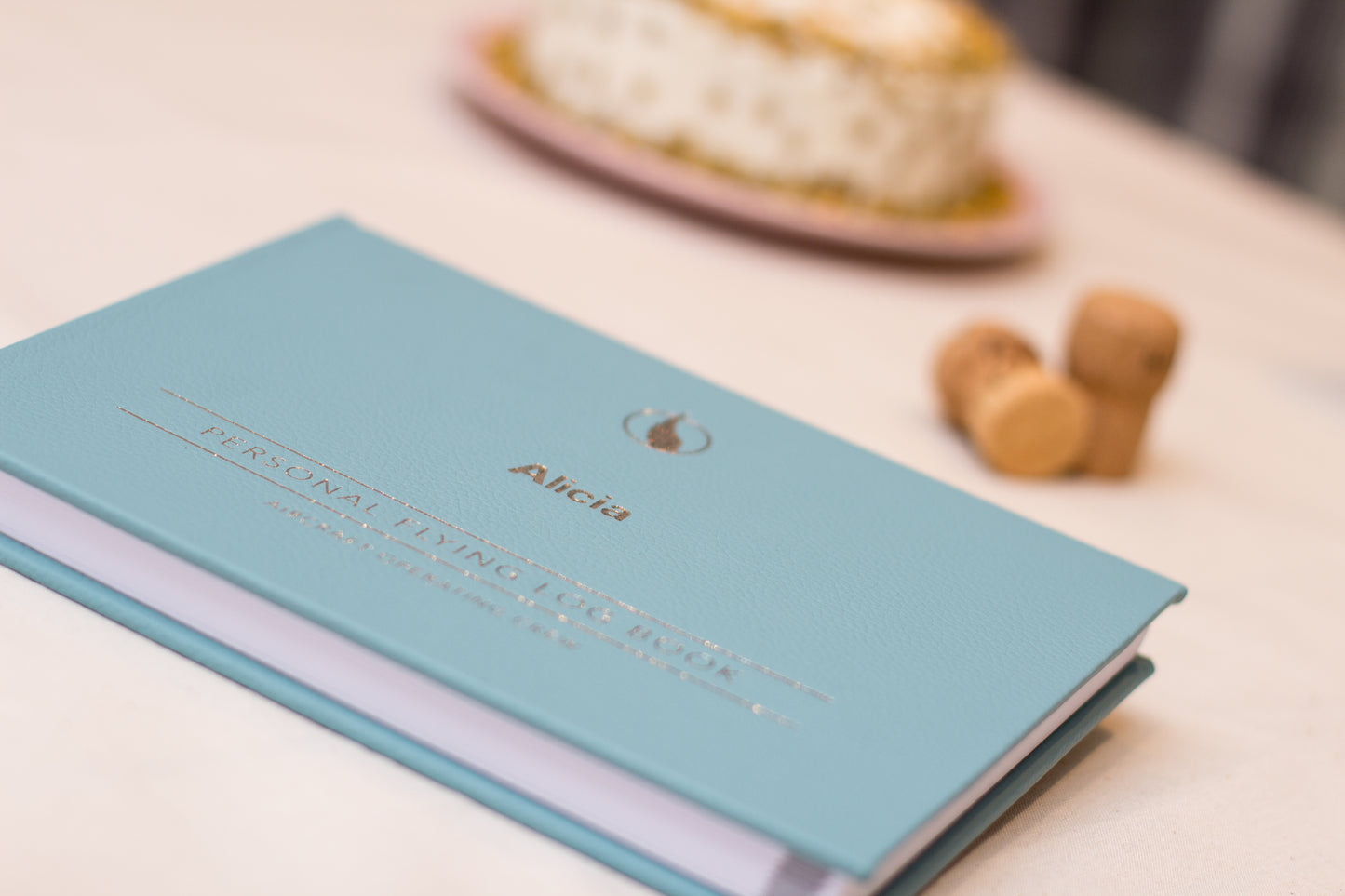 Personalised Pilot Logbook - Limited Edition Borealis Blue - Leather