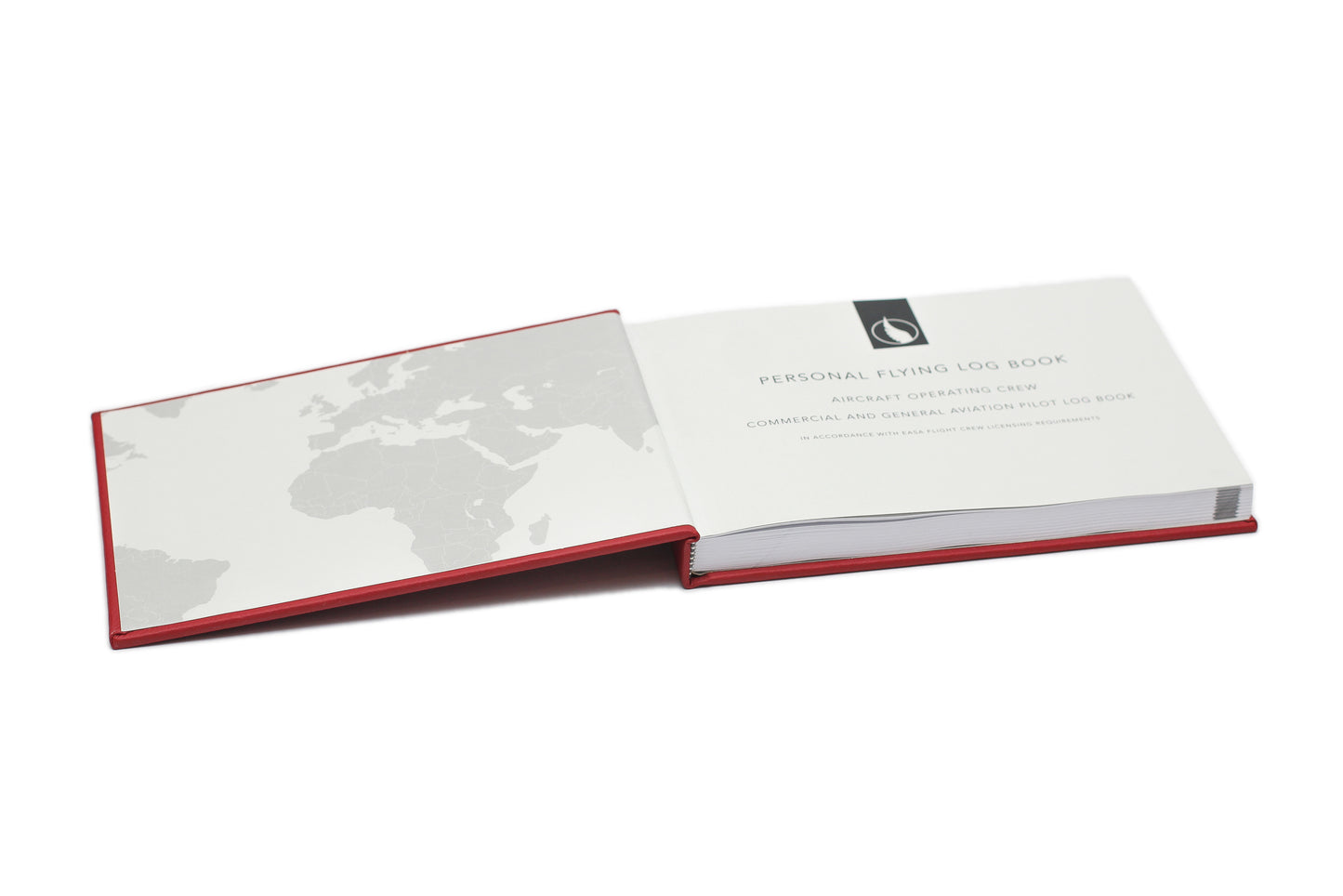 Digital Print - Personalised Pilot Logbook - Rotary Red - Leather