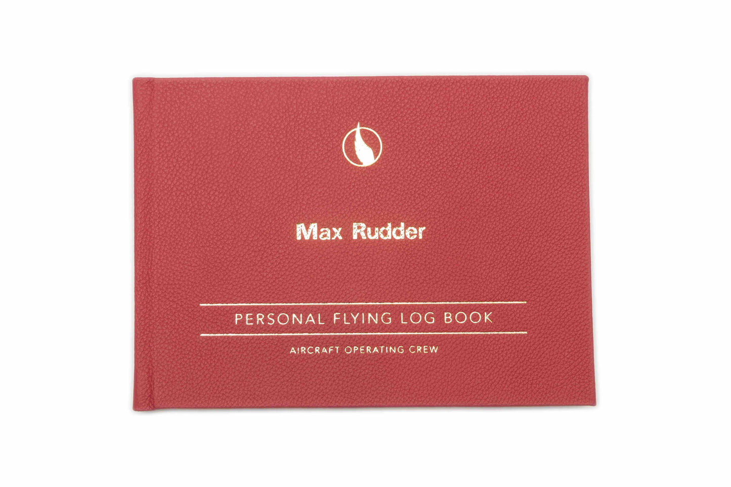 Digital Print - Personalised Pilot Logbook - Rotary Red - Leather