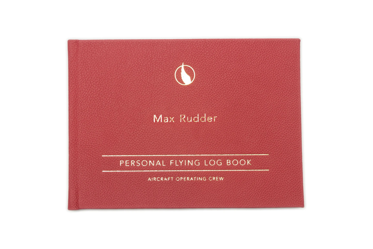 Digital Print - Personalised Pilot Logbook - Rotary Red - Leather