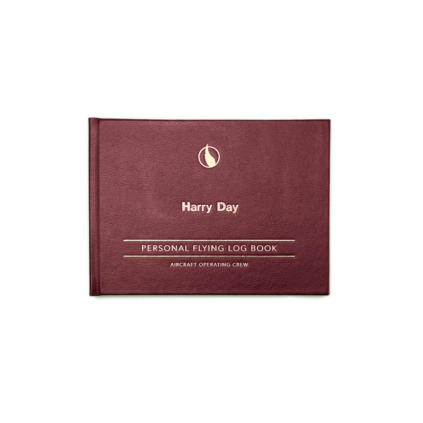Digital Print - Personalised Pilot Logbook - Cambridge Claret Recyled Leather