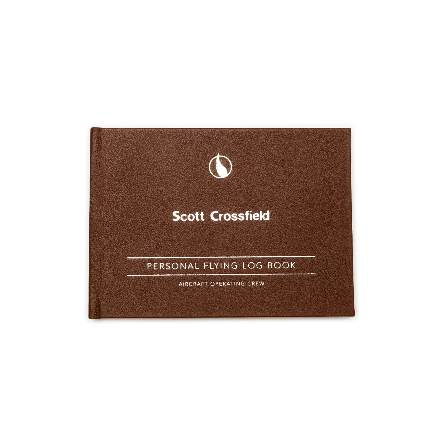 Aileron ECO Personalised Pilot Logbook - Recycled Heritage Hickory Leather