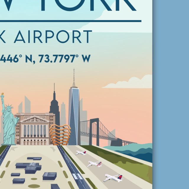 NY JFK Skyline Wall Art - A3/A4