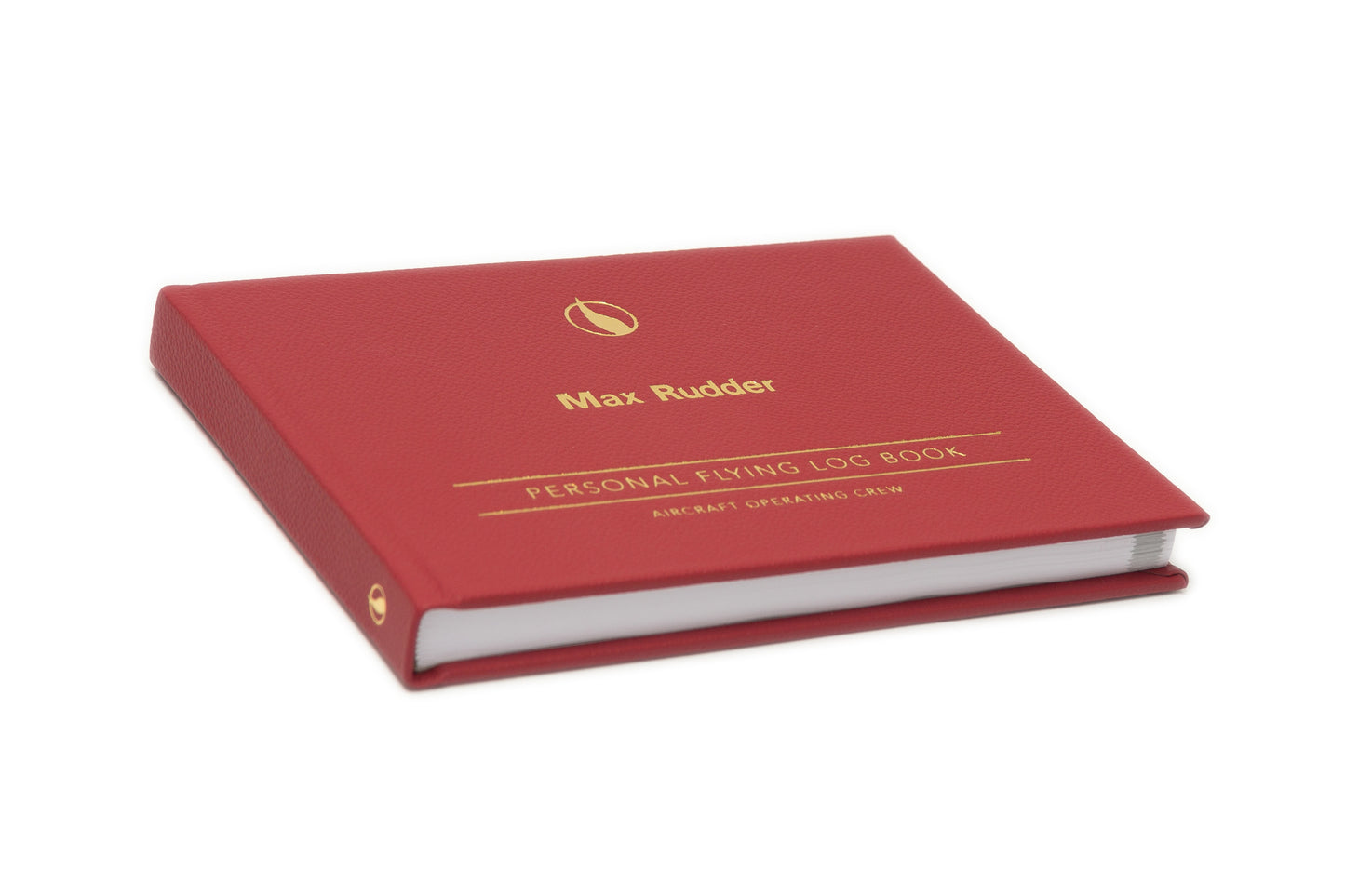 Personalised Pilot Logbook in Rotary Red - Leather