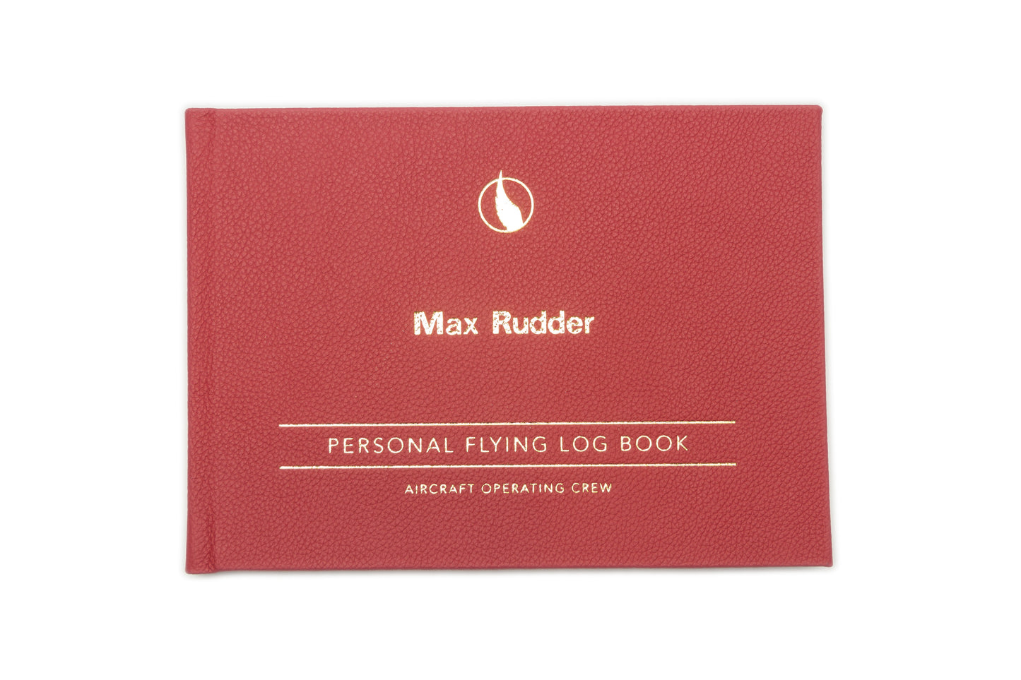 Personalised Pilot Logbook in Rotary Red - Leather