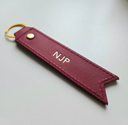 Personalised Leather Remove Before Flight Luggage Tag Keychain