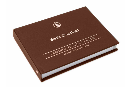 Aileron ECO Personalised Pilot Logbook - Recycled Heritage Hickory Leather