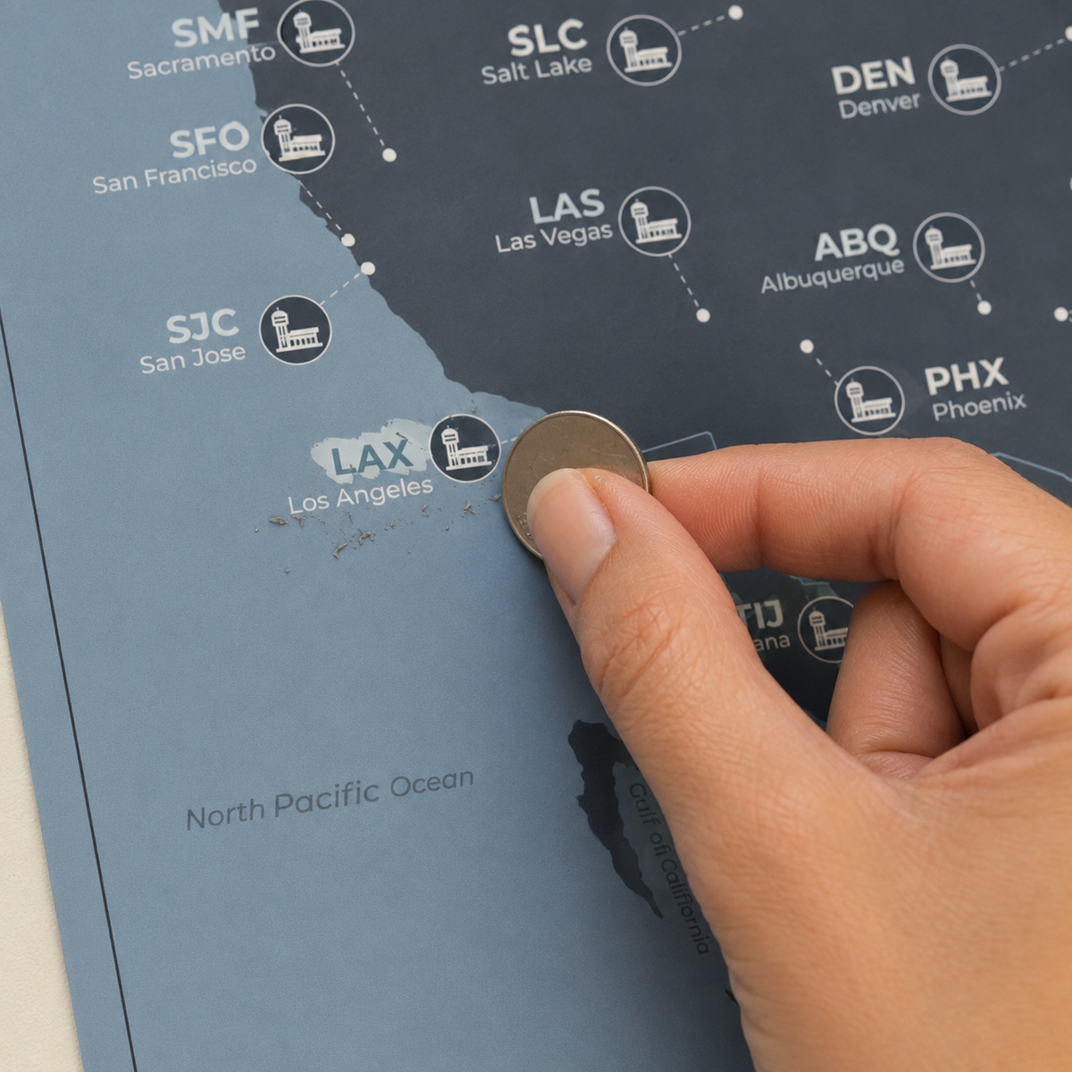 The Aileron North America Airport Scratch Map