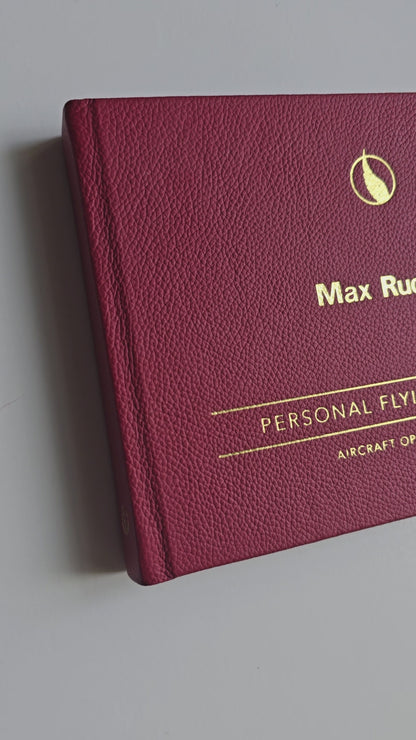 Digital Print - Personalised Pilot Logbook - Britannia Blue - Leather