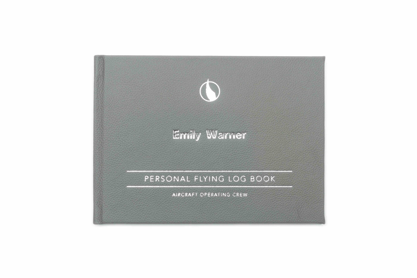 Digital Print - Personalised Pilot Logbook - Silver Flare - Leather