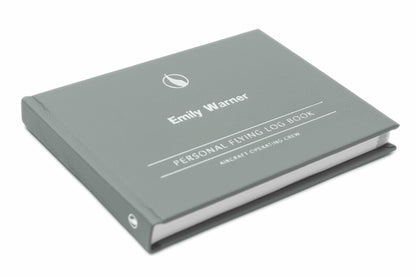 Digital Print - Personalised Pilot Logbook - Silver Flare - Leather