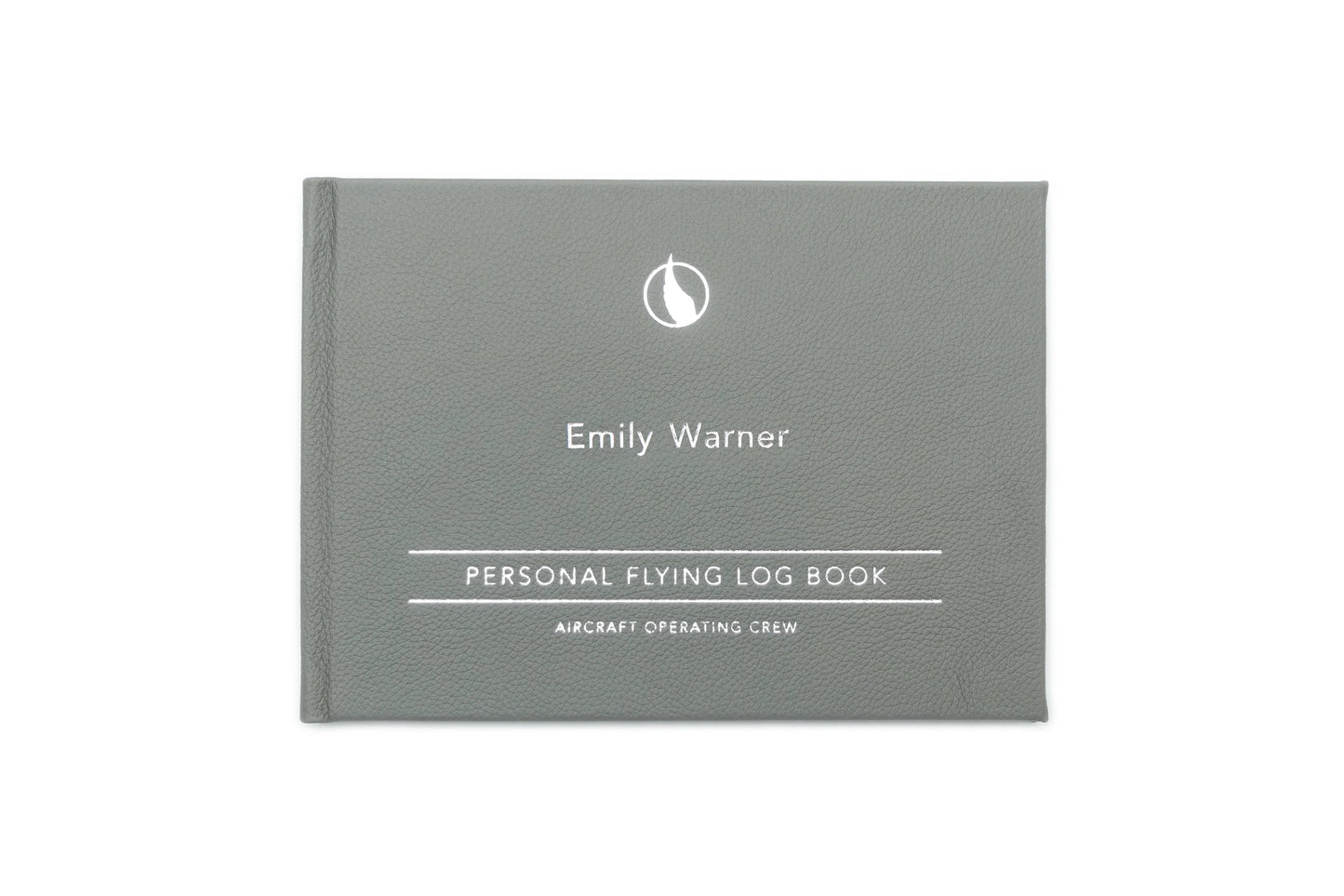 Digital Print - Personalised Pilot Logbook - Silver Flare - Leather