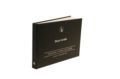 Personalised Pilot Logbook - Jet Black - Leather