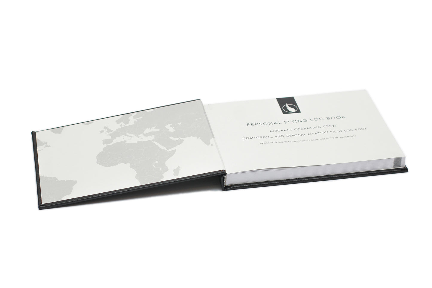 Digital Print - Personalised Pilot Logbook - Jet Black - Leather