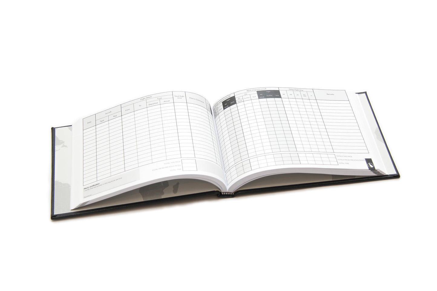 Digital Print - Personalised Pilot Logbook - Jet Black - Leather