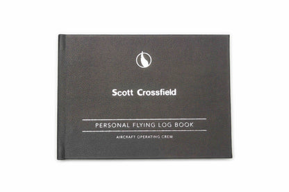 Digital Print - Personalised Pilot Logbook - Jet Black - Leather