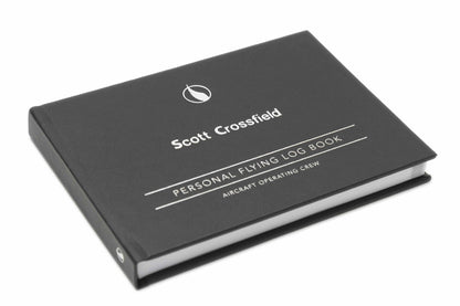 Digital Print - Personalised Pilot Logbook - Jet Black - Leather