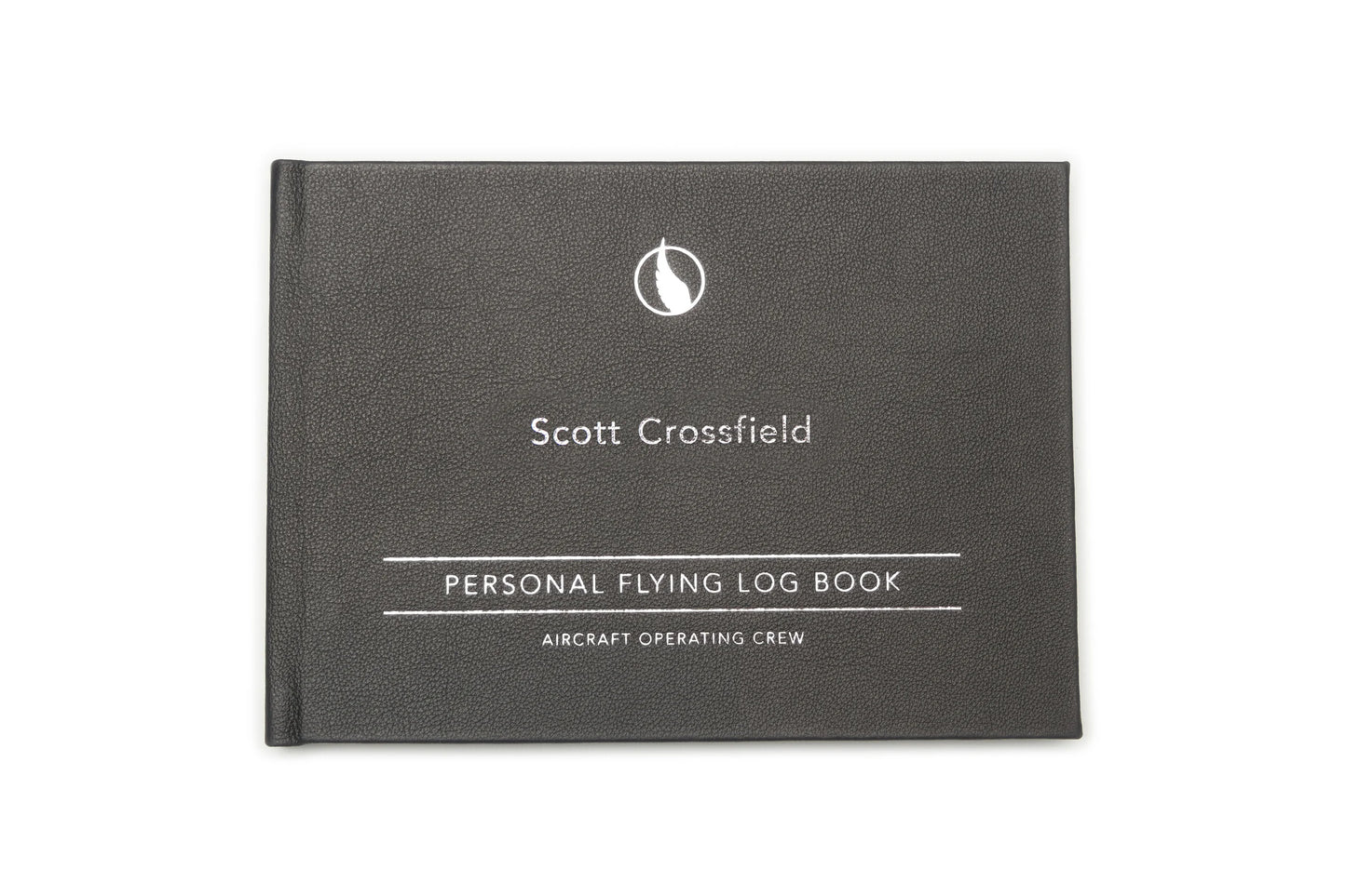 Personalised Pilot Logbook - Jet Black - Leather