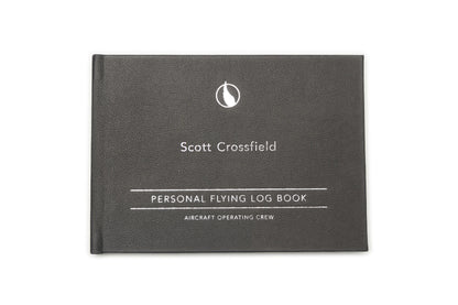 Digital Print - Personalised Pilot Logbook - Jet Black - Leather