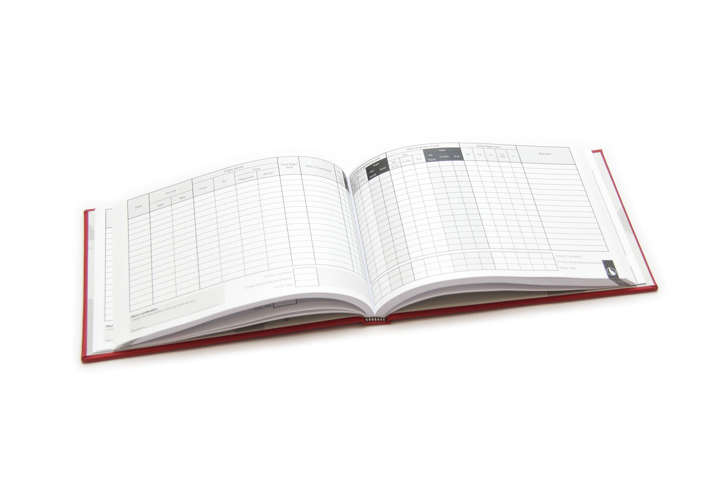 Digital Print - Personalised Pilot Logbook - Rotary Red -  Leather