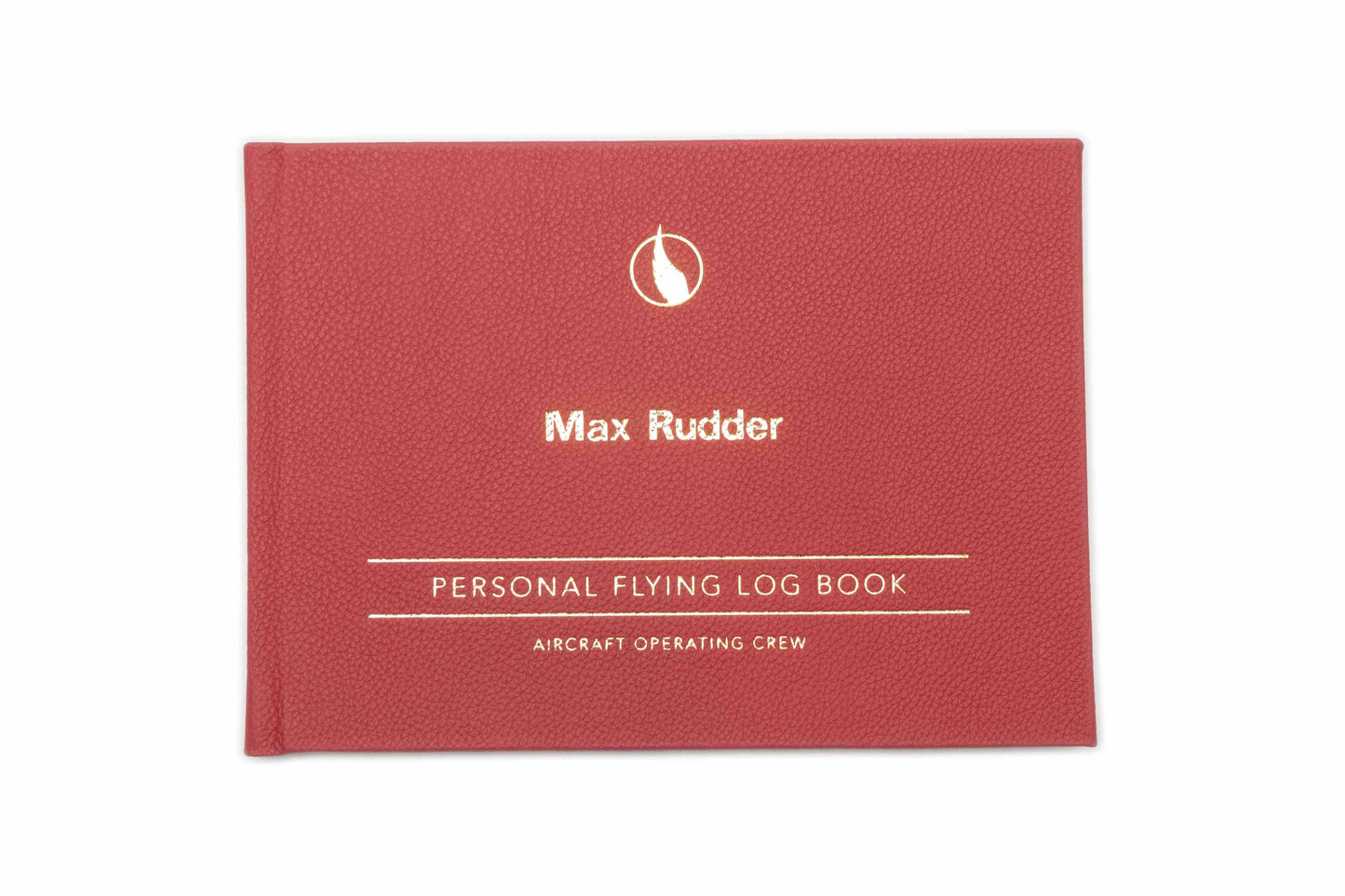 Digital Print - Personalised Pilot Logbook - Rotary Red -  Leather