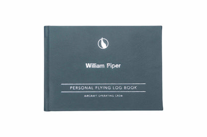 Digital Print - Personalised Pilot Logbook - Britannia Blue - Leather