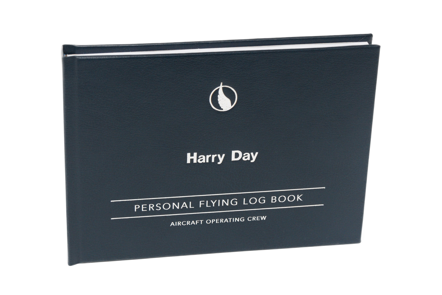 Aileron ECO Personalised Pilot Logbook - Recycled Blue Leather