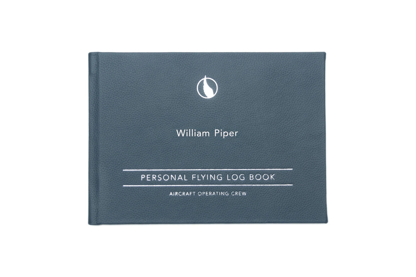 Aileron ECO Personalised Pilot Logbook - Recycled Blue Leather