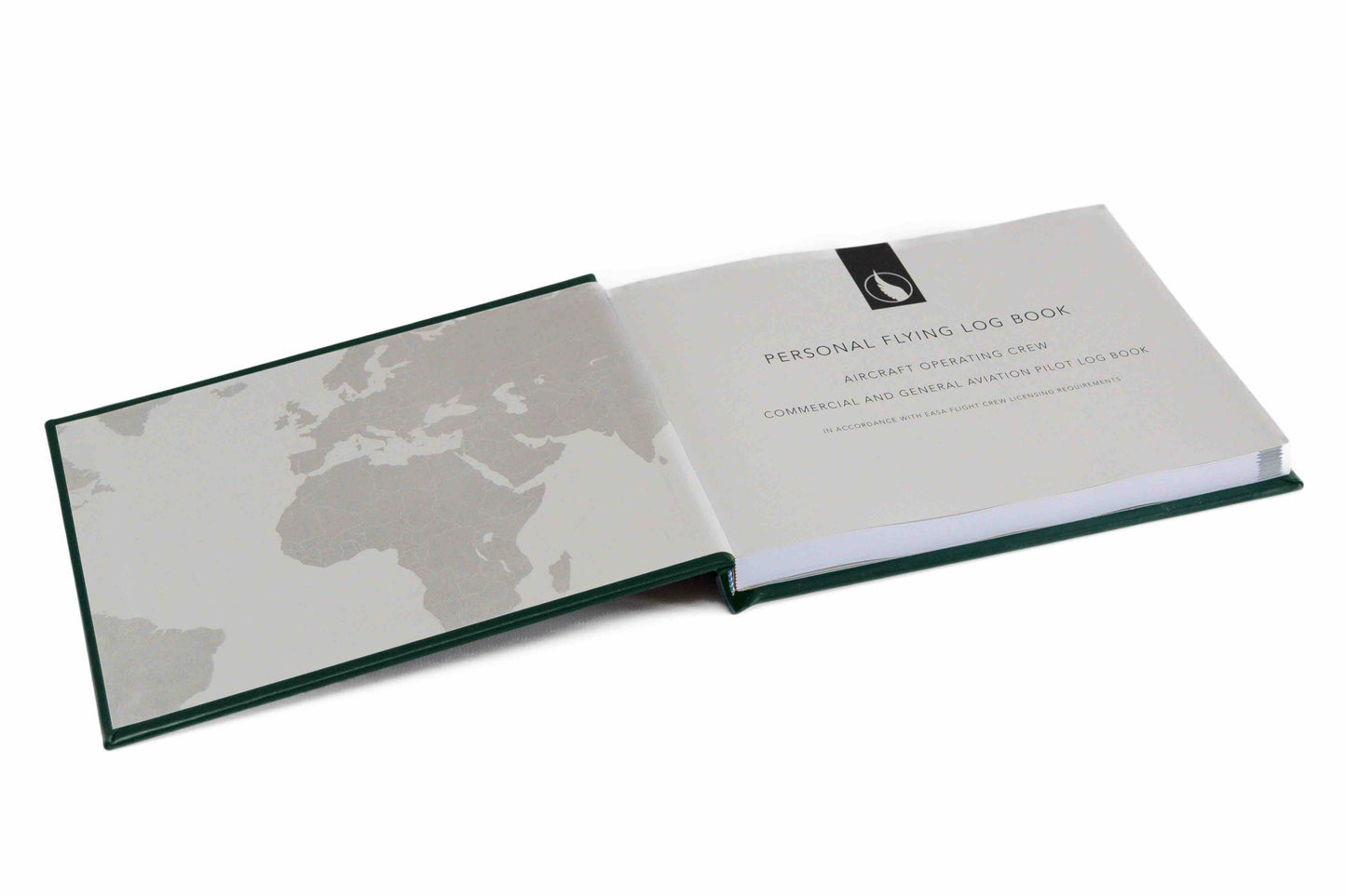 Aileron ECO Personalised Pilot Logbook - Recycled Greenwich Green Leather