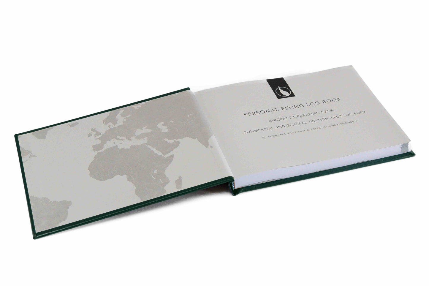 Digital Print - Personalised Pilot Logbook - Greenwich Green Recycled Leather