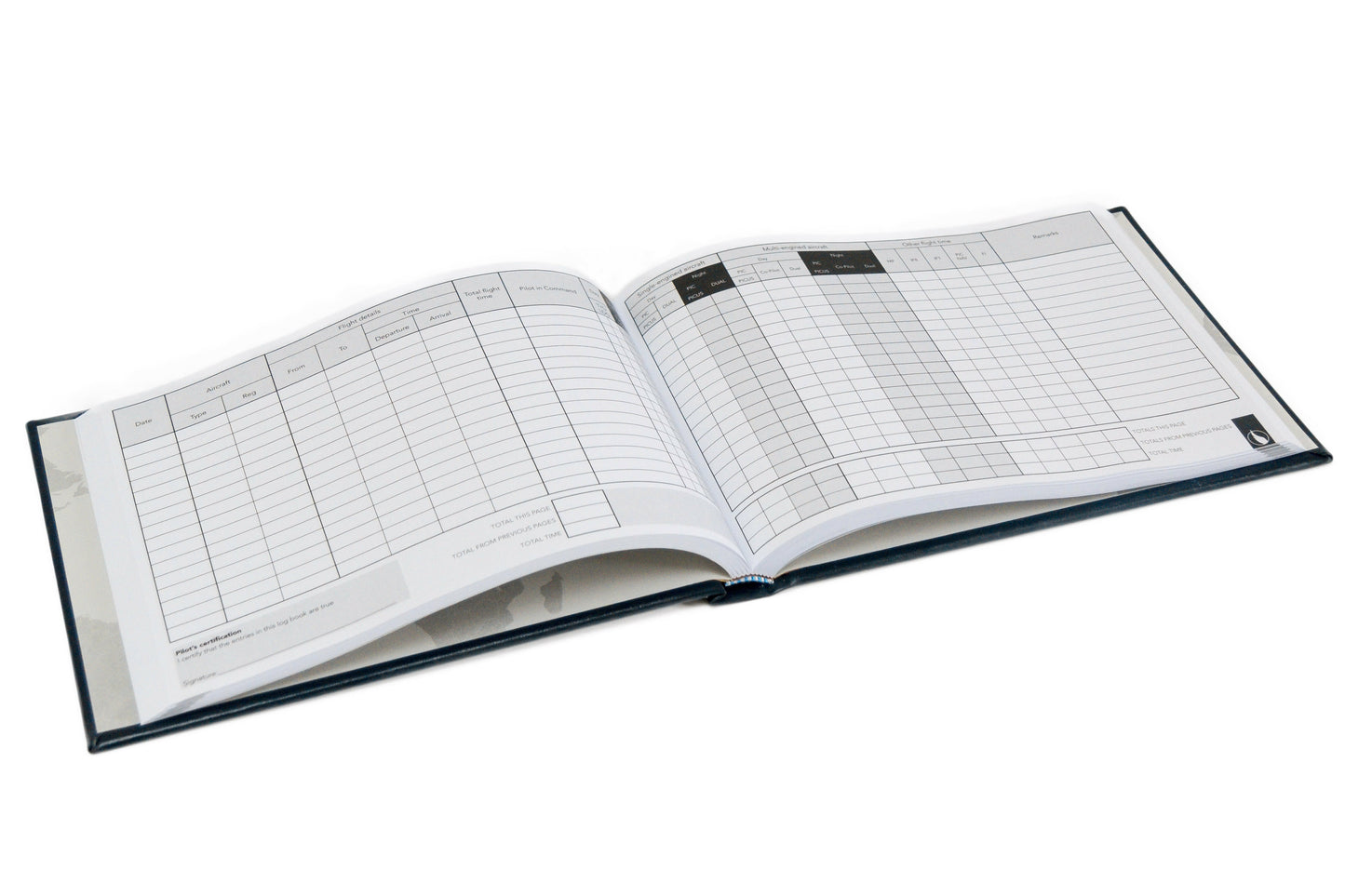 Digital Print - Personalised Pilot Logbook - Recycled Blue Leather