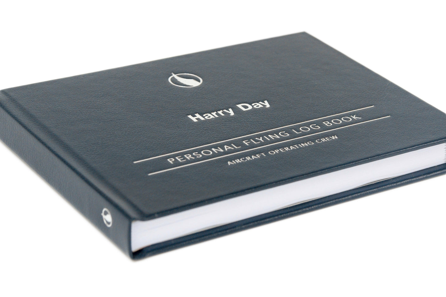 Digital Print - Personalised Pilot Logbook - Recycled Blue Leather