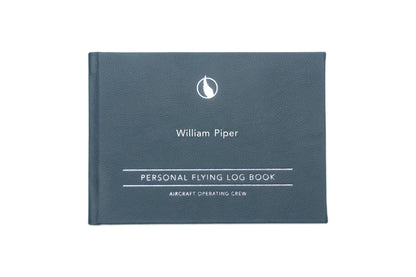 Digital Print - Personalised Pilot Logbook - Recycled Blue Leather