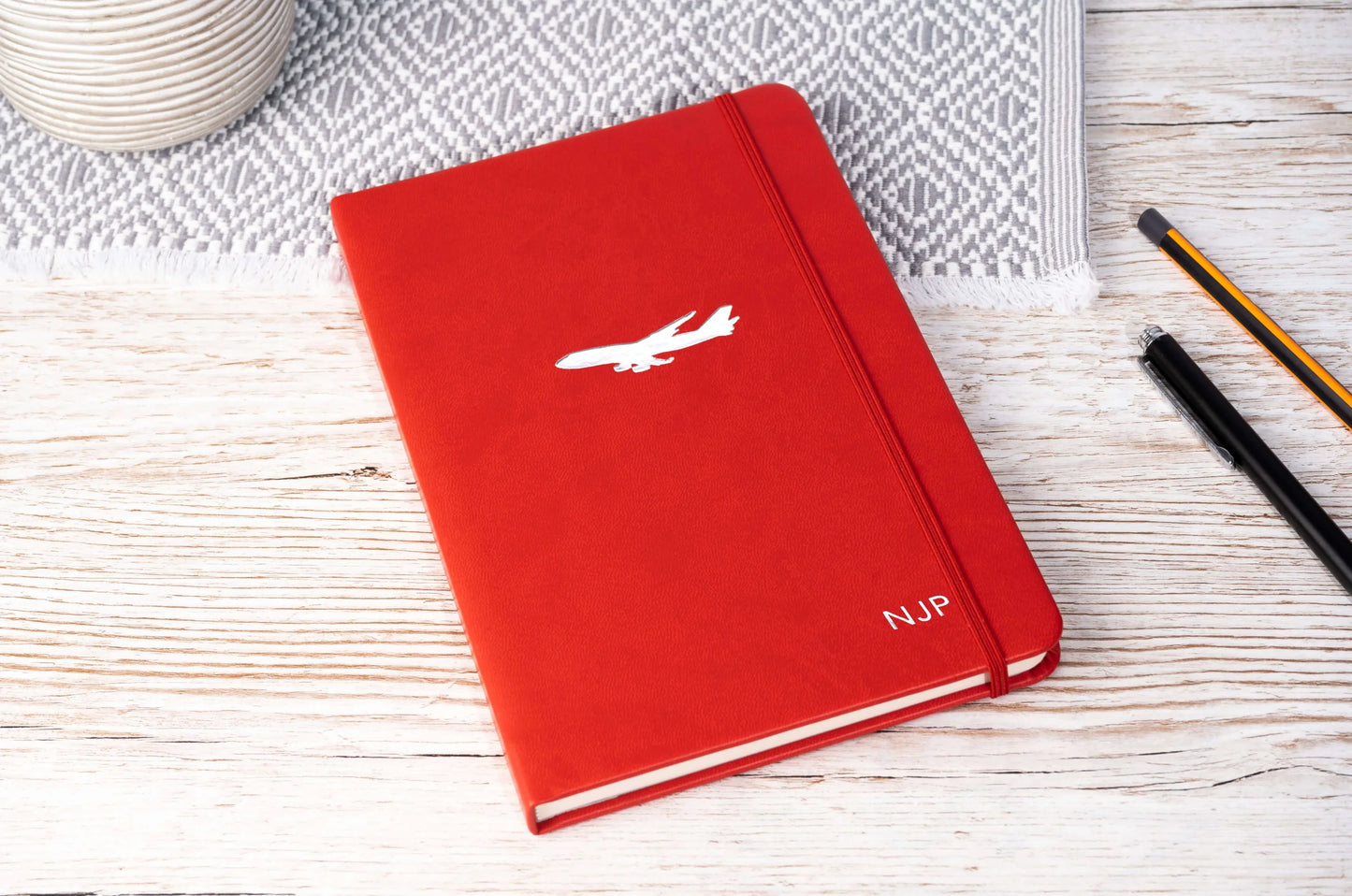 Boeing 747 Notebook in Rotary Red