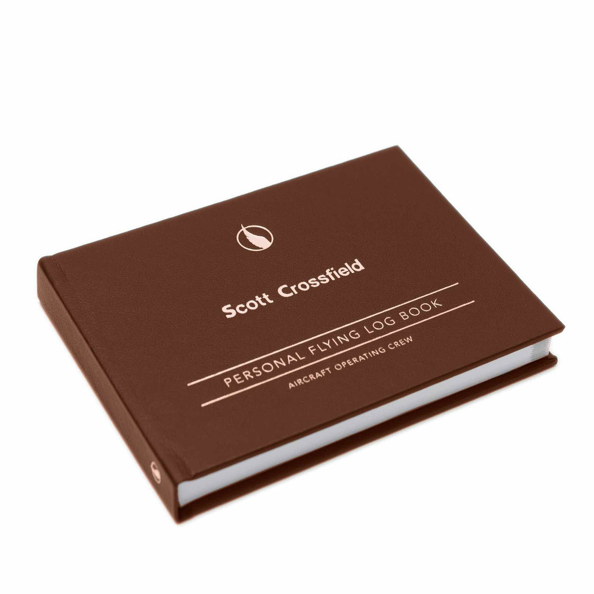 Digital Print - Personalised Pilot Logbook - Recycled Heritage Hickory Leather