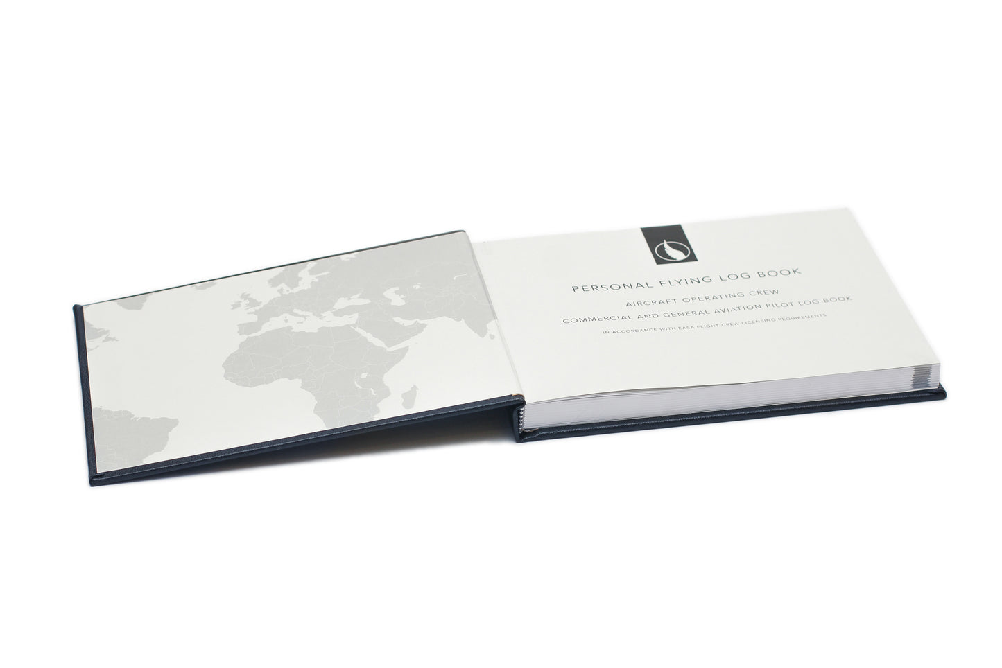 Personalised Pilot Logbook in Britannia Blue - Leather