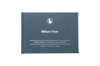 Personalised Pilot Logbook in Britannia Blue - Leather