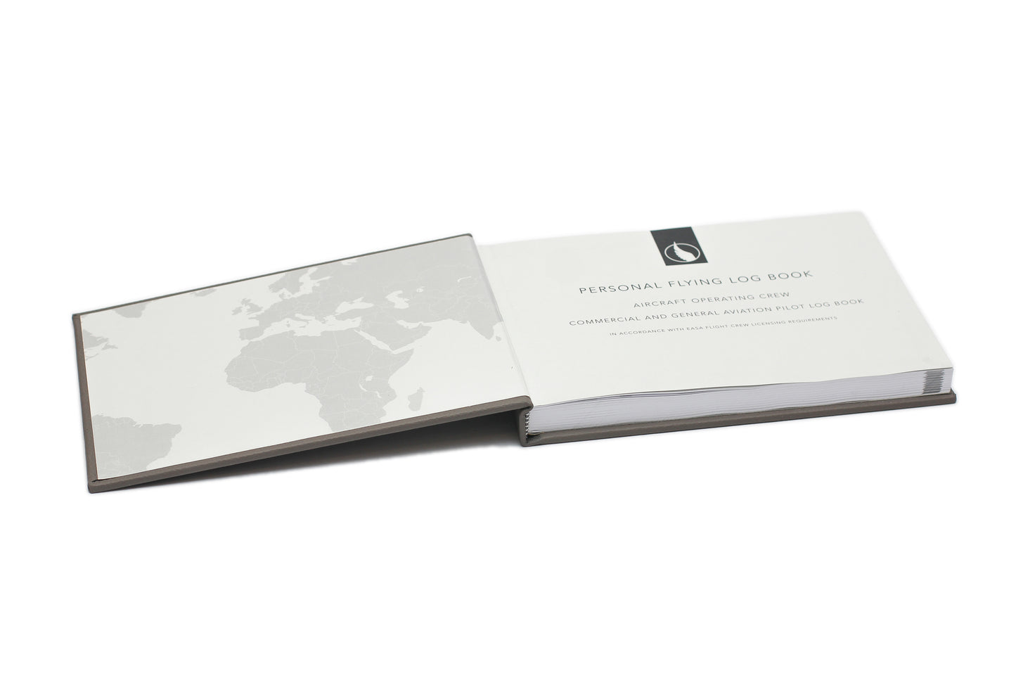 Personalised Pilot Logbook in Silver Flare - Leather