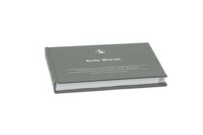 Personalised Pilot Logbook in Silver Flare - Leather